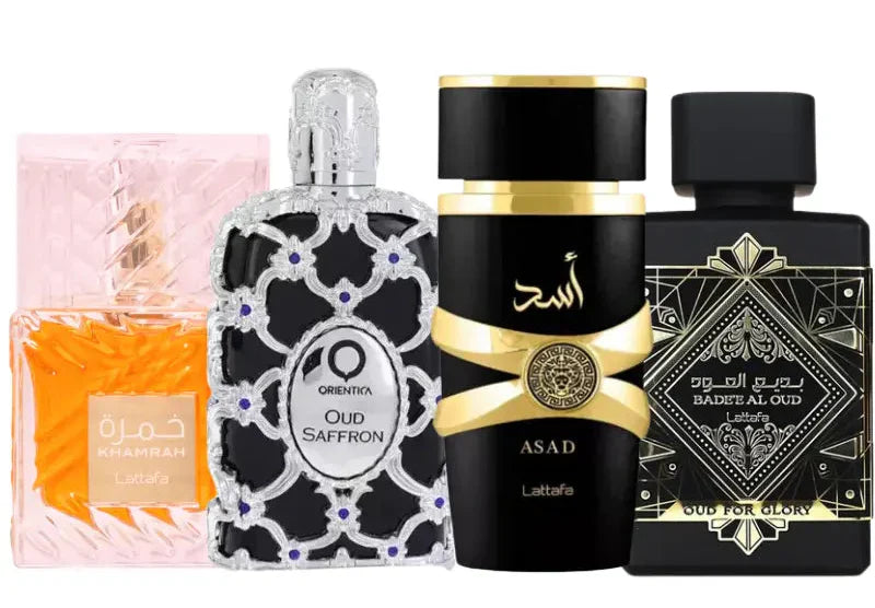 Set od 4 parfema | Asad, Oud For Glory, Khamrah, Oud Saffron