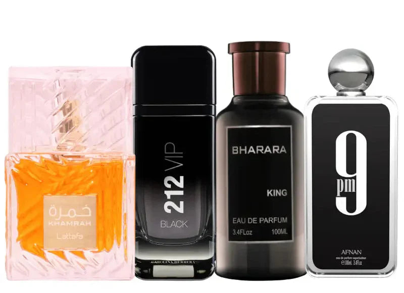 Set od 4 parfema | 9pm, King, Khamrah, 212 Black Vip