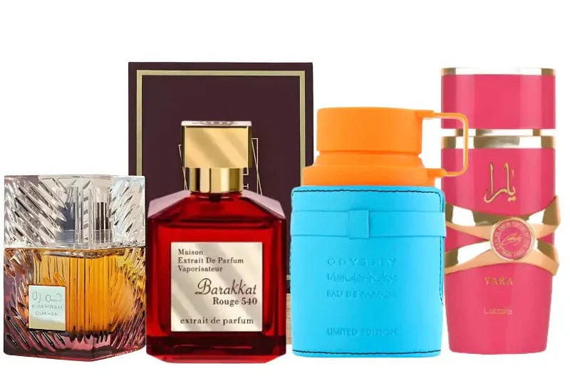 Set od 4 parfema | Khamrah Dukhan, Yara Candy, Rouge 540, Mandarina Sky