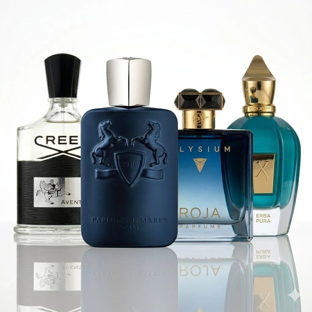 Set od 4 parfema | Creed Aventus, Parfums de Marly Layton, Roja Elysium, Xerjoff Erba Pura.